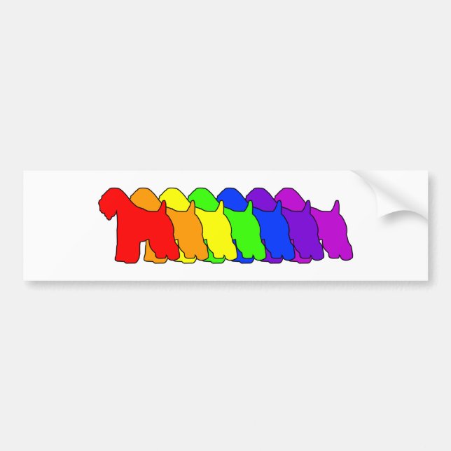 Rainbow Wheaten Bumper Sticker (Front)