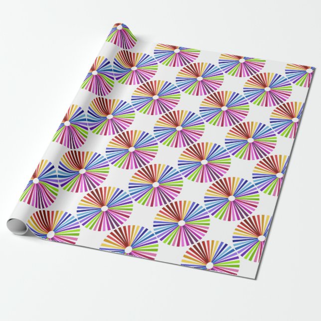 Rainbow Wheel Wrapping Paper (Unrolled)