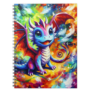 Rainbow Whirl Hatchling Dragon Notebook