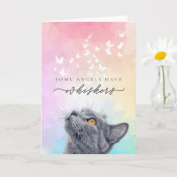 Rainbow Whiskers Butterfly Gray Cat Loss Sympathy