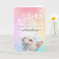 Rainbow Whiskers Butterfly White Cat Loss Sympathy