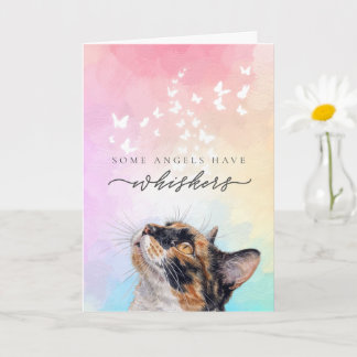Rainbow Whiskers Calico Cat Loss Sympathy Card