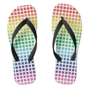 Rainbow white grid pattern Pride lgbtq lgbt Thongs