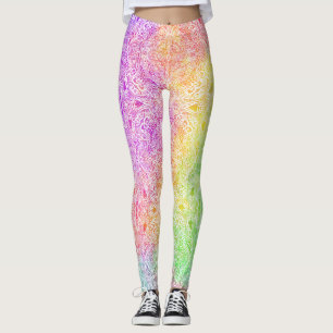 Rainbow & White Medallion Leggings