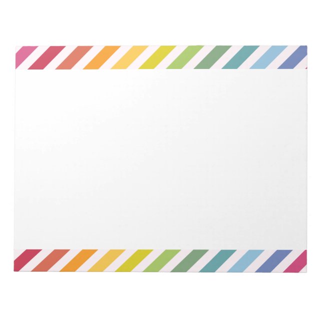 Rainbow & White Stripes Notepad (Front)