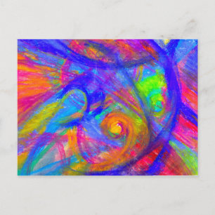 Rainbow Wild Postcard   Abstract Pastel Chalk Art
