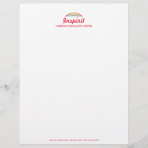 Rainbow Winged Dove (sharp) Personalized Letterhead