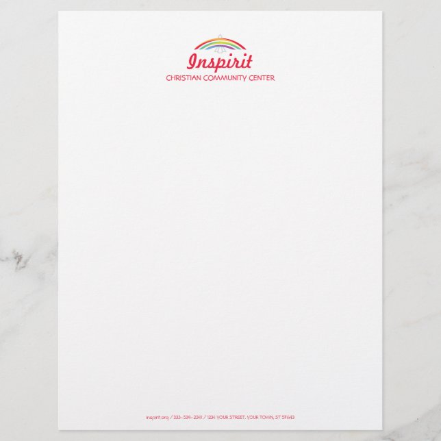 Rainbow Winged Dove (sharp) Personalized Letterhead (Front)