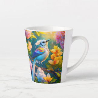 Rainbow Winged Jay Fantasy Bird Latte Mug