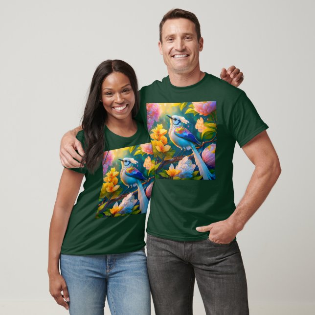 Rainbow Winged Jay Fantasy Bird T-Shirt (Unisex)