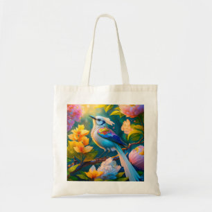 Rainbow Winged Jay Fantasy Bird Tote Bag