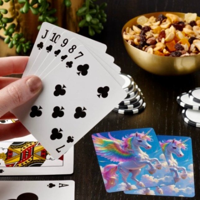 Rainbow Winged Prancing Unicorn Playing Cards (Creator Uploaded)