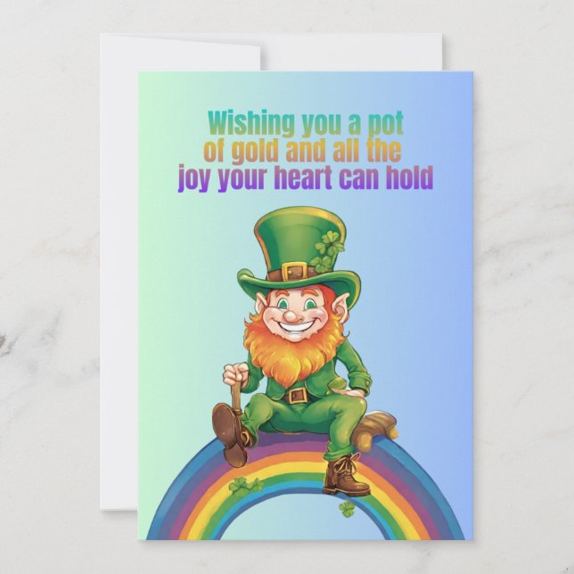 Rainbow Wishes: A Pot of Gold & Joy -St. Patrick's Invitation (Front)