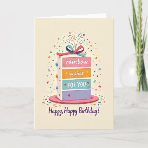Rainbow Wishes Birthday Card