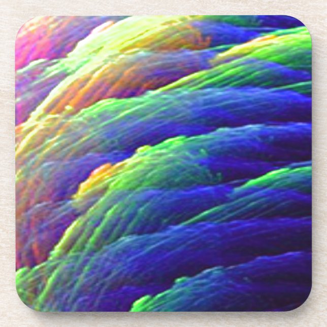 Rainbow Wispy Feather Mountains Coaster Set of 6 (Front)