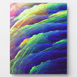 Rainbow Wispy Feather Mountains Plaque
