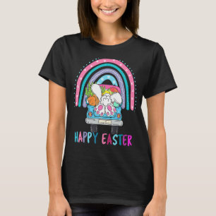 Rainbow With Bunny Eggs Hunting Truck Easter  Clas T-Shirt