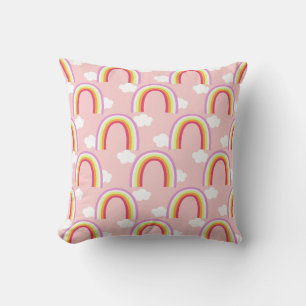 Rainbow with Cloud Light Pink Cushion