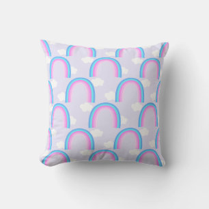 Rainbow with Cloud Light Purple Cushion