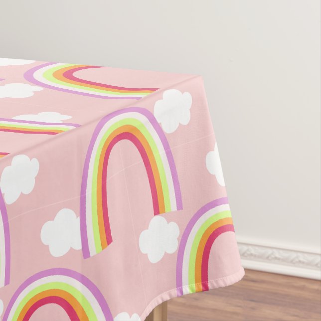 Rainbow with Cloud Pink Tablecloth (In Situ)