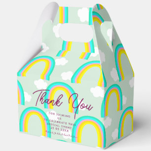 Rainbow with Cloud Thank You Blue Favour Box
