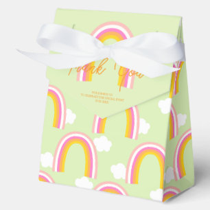 Rainbow with Cloud Thank You Light Green Favour Box