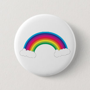 Rainbow with Clouds 6 Cm Round Badge
