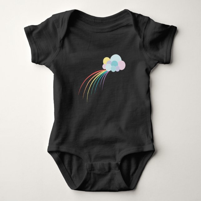 Rainbow with Clouds Baby Bodysuit (Front)