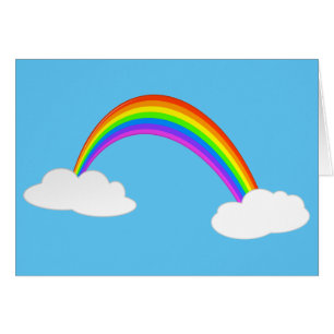 Rainbow With Clouds Card