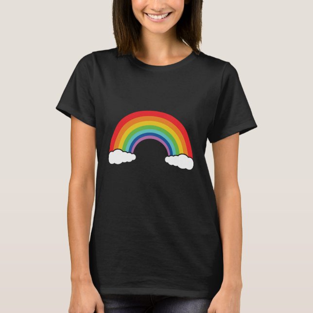 Rainbow with clouds T-Shirt (Front)