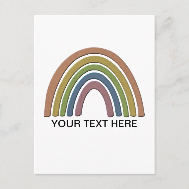 Rainbow With Faux Rustic Paper Texture Postcard (Front)
