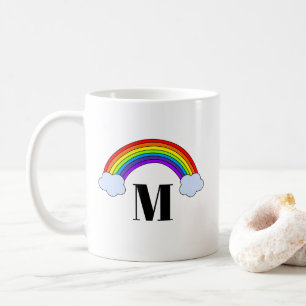 Rainbow with Monogram Initial Coffee Mug