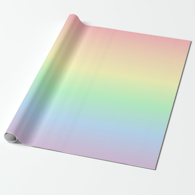 Rainbow with Pastel Colours Wrapping Paper (Unrolled)