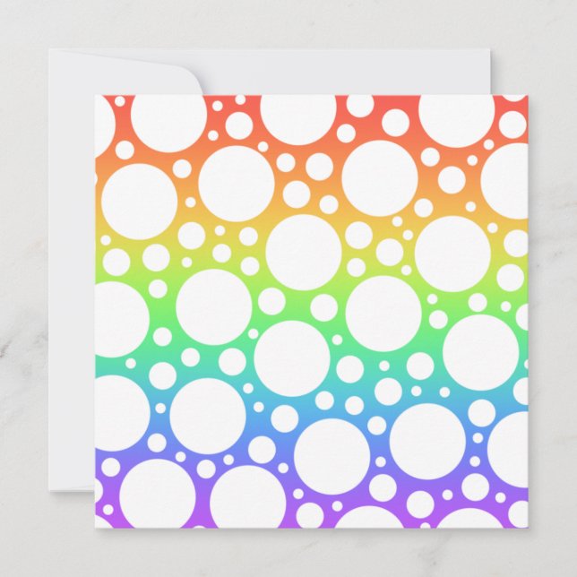 Rainbow with Polka Dots Blank Invitation (Front)