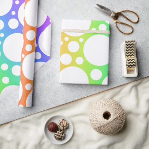 Rainbow with Polka Dots Wrapping Paper