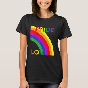 Rainbow with Pride Love Typography Statement Sandy T-Shirt