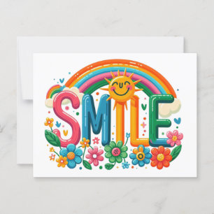 Rainbow with smile  postcard