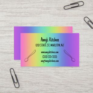 Rainbow with Spoons Business Cards