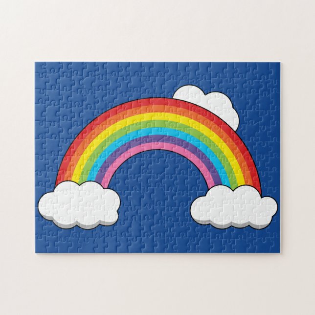 Rainbow with White Clouds Jigsaw Puzzle (Horizontal)