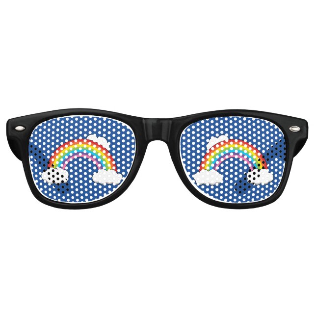 Rainbow with White Clouds Retro Sunglasses (Front)