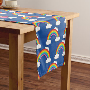 Rainbow with White Clouds Short Table Runner