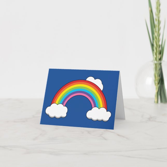 Rainbow with White Clouds Thank You Card (Front)