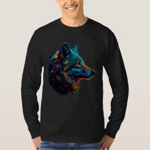 Rainbow Wolf Animal Graphic Men Women Kids T-Shirt