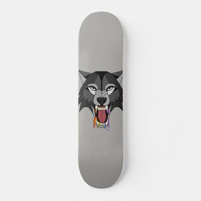 Rainbow Wolf Skateboard (Front)