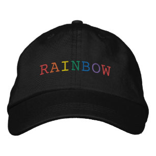 Rainbow Word Embroidered Hat