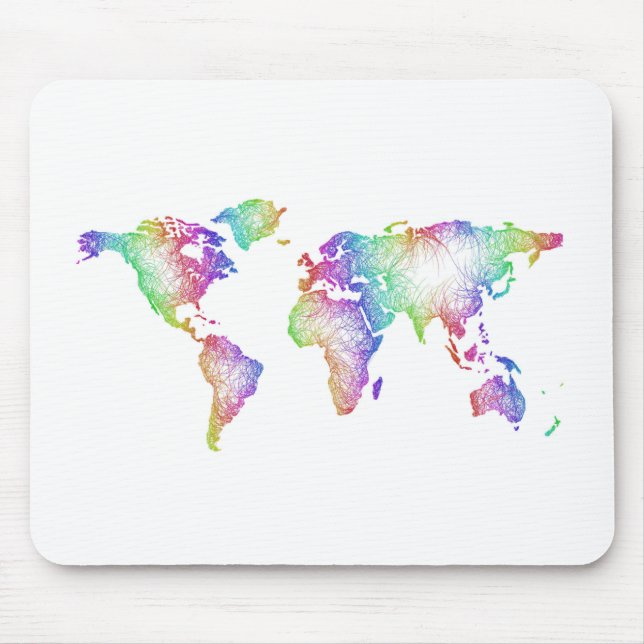 Rainbow World map Mouse Pad (Front)