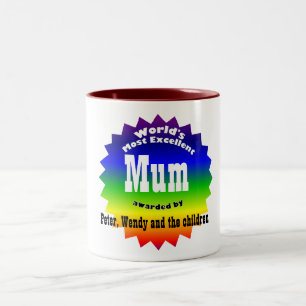 RAINBOW World's Most Excellent....Mum Two-Tone Coffee Mug