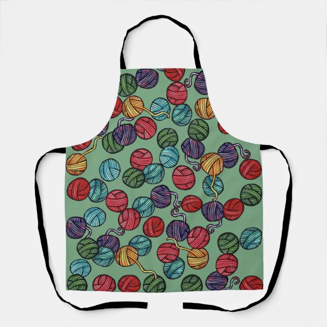 Rainbow Yarn Balls Pattern                         Apron (Front)
