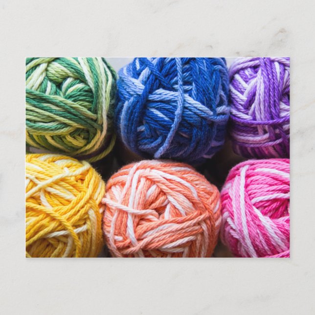 Rainbow yarn postcard (Front)