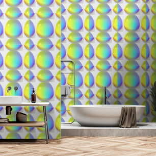 Rainbow Yellow Blue Glass Droplets Wallpaper